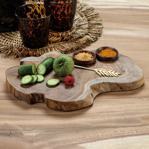 Bali Teak Root Serving Board with Bowls