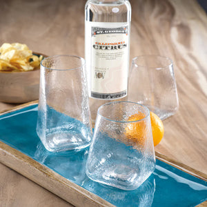 Kallos Hammered Rocks Glass