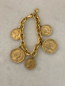 Queen Elizabeth Five Coin Bracelet