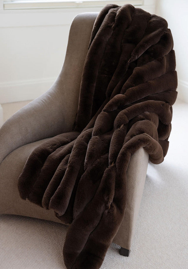 Chocolate Faux Fur Everyday Throw